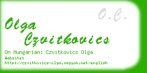 olga czvitkovics business card